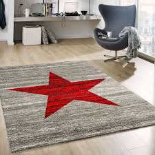 Limited by size and your landlord's rules, decorating an apartment can be tricky. Kids Rug Bedroom Or Livingroom Rug With A Star Logo At The Center Grey Red Colours R9121 Ceres Webshop
