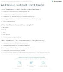 The latest news and information on heart health. Quiz Worksheet Family Health History Illness Risk Study Com
