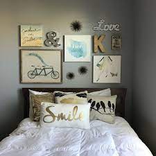 Dress up the wall above your bed with a series of floating wooden shelves, which can hold knick knacks, succulents and other decor. Pin On Home Decor
