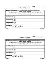 Solving Rational Equations Equations Solving Sample Resume