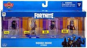 Each figure comes with a weapon and their harvesting tool. Fortnite Domez Raven Omega Elite Agent Black Knight Mini Figure 4 Pack Walmart Com Walmart Com