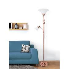 The graceful curve of the lampstand gives this lighting fixture a totally unique look, and allows the gleaming rose gold finished lamp head to point down to provide direct illumination to your living space. Elegant Designs 2 Light Mother Daughter Lamp With White Marble Glass Overstock 22966124
