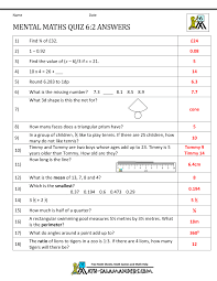mental maths tests year 6 worksheets