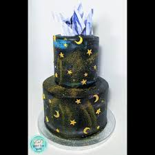 galaxy cake with stars moons and constellations galaxy cake star cakes cake