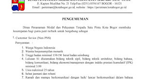 Lowongan kerja di dinas pertamanan kota bogor / baru diresmikan taman senilai rp 2 milyar di kota bogor. Lowongan Kerja Dinas Penanaman Modal Dan Pelayanan Terpadu Satu Pintu Kota Bogor Lowongan Kerja Dan Rekrutmen Bulan Mei 2021