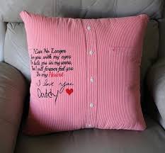 Two Pillow Made From Shirts Made From Loved Ones Clothing Etsy Memory Pillows Memory Pillow From Shirt Memory Quilt