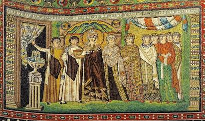 Empress Theodora and Her Court in Mosaic, do AI tạo