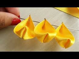 Diy Creative And Beautiful Ribbon Art Youtube Ribbon Flower Tutorial Ribbon Art Ribbon Crafts