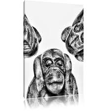 Hear No Evil See No Evil Speak No Evil Wall Art East Urban Home Hear No Evil See No Evil Speak No Evil Skeletons In Monochrome Wall Art On Canvas Monochrome Wall Kids Art Wall Frames Evil Pictures