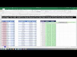 excel magic trick 1405 monthly totals report sales from