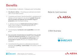Our credit cards are packed with great deals and benefits that allow you to live your life the way you want. Company Confidential Internal Use Only Unrestricted Distribution Delete As Appropriate Absa And Barclays The Merging Of Two Brands Elize Davids November Ppt Download