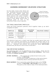 The wave functions that satisfy the schroedinger equation are called atomic orbitals. Learning Worksheet On Atomic Structure Atoms Atomic Nucleus
