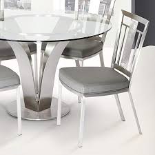Armen Living Lcclchgrb201 Cleo Dining Chair Set Of 2 In Grey And Brushed Stainless Steel Finish R Stainless Steel Dining Table Dining Chairs Steel Dining Table