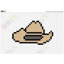 Super crochet cable stitch free pattern and video tutorial. Cowboy Hat Pixel Art Brik