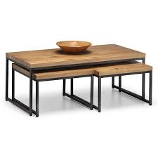 Oak is a commonly used hardwood for crafting furniture and makes a sturdy base for your table. Oak Coffee Table Julian Bowen Brooklyn Nesting Coffee Tables Bro004