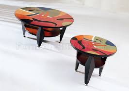 Bontempi's artistic coffee table with wooden, crystal or supermarble top. Artistic Coffee Table With Round Top