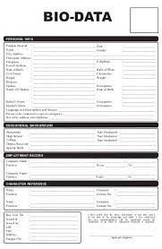 Professionally written and designed resume samples and resume examples. Bio Data Form Philippines Copyrighted Biodata Format Bio Data Data Form