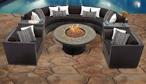 Tkc napa 7 piece 60 round glass top patio dining set. Barbados 8 Piece Outdoor Wicker Patio Furniture Set 08f In Black Tk Classics Barbados 08f Black