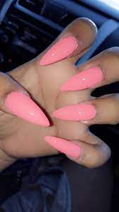 Acrylic Nails Stiletto Pink Brebraxkin On Instagram Acrylic Nails Stiletto Pink Acrylic Nails Pink Nails