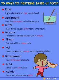 Below is a list of describing words for another word. Food Adjectives 20 Words To Describe Food Taste Fluent Land Vocabulary Words Learn English English Words