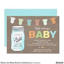Mason Jar Baby Shower Invitations Zazzle Com Mason Jar Baby Shower Mason Jar Invitations Baby Shower Baby Shower Invitations