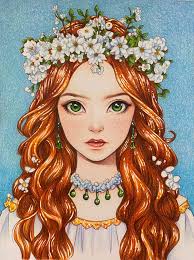 coloring page with prismacolor pencils and white gelly roll pen