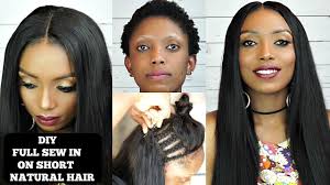 Birthday hairstyles sew in hairstyles black girl braided hairstyles sleek hairstyles baddie hairstyles weave braid hairstyles hairstyles for natural hair straight weave hairstyles natural hair bun styles. Diy How To Do Full Sew In Weave No Leave Out On Short Natural Hair Ali Pearl Hair Youtube