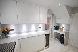 Price includes kitchen cabinets, drawers, doors, worktop, sink and tap. White Gloss J Pull Contemporary Kitchen With Light Grey Quartz Worktop Modern Kitchen Other By Lords Houzz Uk