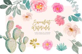 The flower pots are included in this set. Watercolor Cactus Floral Clip Art Greenery Cactus Clip Art By Sunflower Day Love Thehungryjpeg Com
