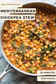 Mediterranean Chickpea Stew With Spinach Feta Recipe Chickpea Recipes Vegetarian Mediterranean Diet Recipes Tasty Vegetarian Recipes