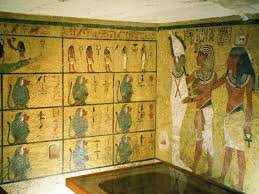 Baboons And Human Figures Adorn The Walls In This Room From The Tomb Of King Tutankhamen Egyptian Art Ancient Egyptian Art Ancient Egyptian