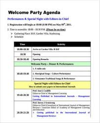 The size is 8.5in × 11in. Free 17 Party Agenda Samples And Templates In Pdf