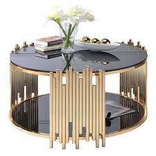 Open storage with bottom shelf. Modern Metal And Glass Coffee Table With Tubing Design Black And Gold On Sale Overstock 29714375
