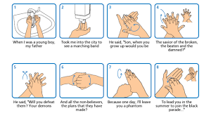Picture poster 6 langkah mencuci tangan dengan benar bersih itu sehat ini dipetik dari laman web berikut : Viral Bikin Langkah Cuci Tangan Dengan Lirik Lagu Begini Caranya Kumparan Com