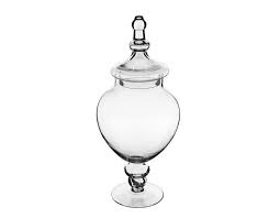 These stylish jars with modern shape and crystal glass are a perfect decorative display for any space and occasion. Set Of 3 Glass Apothecary Candy Buffet Jar Event Decor