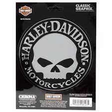 Harley Davidson Willie G Skull Chrome Sticker Harley Davidson Decals Harley Davidson Accessories Harley Davidson Gifts