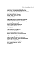 Ibu terima kasih doa dan cinta menjadikan cahaya hidup ayah terima kasih kau beri aku sayap kecil untuk melangkah. Lirik Lagu Ayah