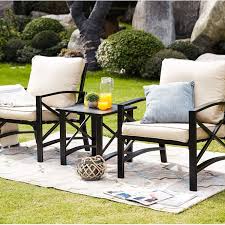 Lokatse Home 3 Piece Patio Conversation Set Outdoor Furniture With Coffee Table Chair In 2020 Conversation Set Patio Patio Lounge Furniture Deep Seating
