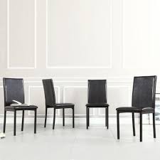 Generally the woods used for formal or traditional dining sets are mahogany and walnut. Homesullivan Bedford Black Faux Leather Dining Chair Set Of 4 402601s4pc The Home Depot Dining Chairs Faux Leather Dining Chairs Dining Chair Set