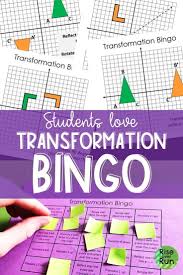Transformations Bingo Game Transformations Math 8th Grade Math Reflection Math