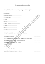 The voiced z sound (ipa symbol: Environment Vocabulary And Pronunciation Esl Worksheet By Tatoom06 Gmail Com