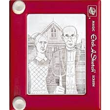 American Gothic Jeff S Amazing Etch A Sketch Art Etch A Sketch Art American Gothic Painting American Gothic
