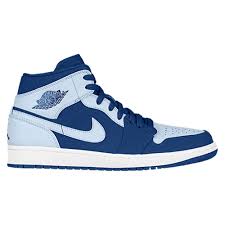 Jordan Aj1 Mid Men S At Foot Locker Blue Jordans Casual Sneakers Sneakers