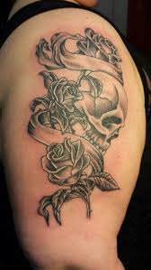 Types of vine tattoo designs 5 1. Skull Rose Rose Vine Banner Black And Gray Tattoo Grey Tattoo Black And Grey Tattoos Tattoos