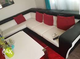 معروض كنب هوم سنتر زاوية ابيض اسود