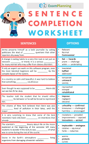 Check spelling or type a new query. Sentence Completion Worksheets Sentences Learn English Words English Grammar Exercises