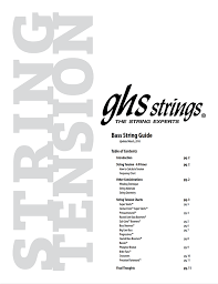 Ghs Strings Launch Updated Bass Guitar Tension Charts