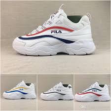 2019 2018 wholesale fila x folder ray joint vintage shoes brand luxury trendy for men women casual shoes double color striped vamp sneakers from