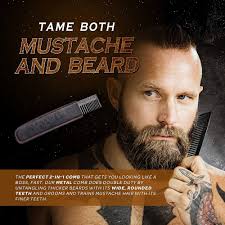 Bossman 男士金屬美容梳子- 鬍子和鬍鬚造型工具,附皮革口袋保護套(黑色) : 美容與個人護理