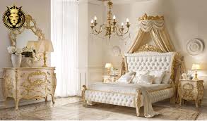 Queen and king bedroom furniture sets, expertly designed and crafted for luxurious comfort, include the bed, nightstand and dresser with mirror. Italian Style Mumbai Luxury Villa Bedroom Set Royalzig